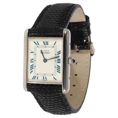 cartier silver watches|cartier sterling silver tank watch.